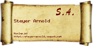 Steyer Arnold névjegykártya